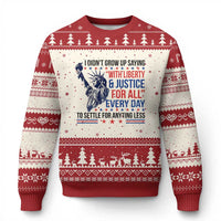Funny I Didn't Grow Up Saying With Liberty And Justice For All Ugly Christmas Sweater - Wonder Print Shop