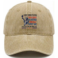Funny I Didn't Grow Up Saying With Liberty And Justice For All Washed Cotton Baseball Cap