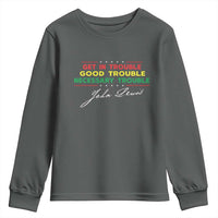 John Lewis Quote Youth Sweatshirt Get In Good Necessary Trouble Civil Rights - Wonder Print Shop