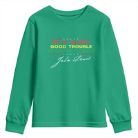 John Lewis Quote Youth Sweatshirt Get In Good Necessary Trouble Civil Rights - Wonder Print Shop