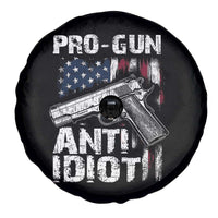 Pro Gun Anti Idiot Spare Tire Cover Vintage American Flag 2nd Amendment - Wonder Print Shop