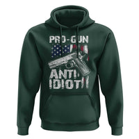 Pro Gun Anti Idiot Hoodie Vintage American Flag 2nd Amendment - Wonder Print Shop