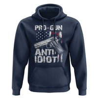 Pro Gun Anti Idiot Hoodie Vintage American Flag 2nd Amendment - Wonder Print Shop