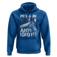 Pro Gun Anti Idiot Hoodie Vintage American Flag 2nd Amendment - Wonder Print Shop