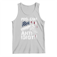 Pro Gun Anti Idiot Tank Top Vintage American Flag 2nd Amendment - Wonder Print Shop