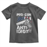 Pro Gun Anti Idiot Toddler T Shirt Vintage American Flag 2nd Amendment - Wonder Print Shop
