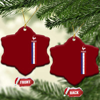 France Football Coq Soccer Throwback Jersey Style Ceramic Ornament Vintage French Flag