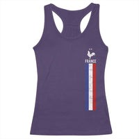 France Football Coq Soccer Throwback Jersey Style Racerback Tank Top Vintage French Flag