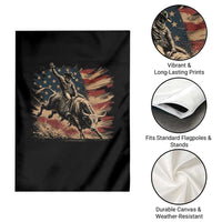 Patiotic Bull Rider Vintage Bull Riding Cowboy American Flag Garden Flag