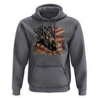 Patiotic Bull Rider Vintage Bull Riding Cowboy American Flag Hoodie