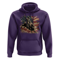 Patiotic Bull Rider Vintage Bull Riding Cowboy American Flag Hoodie