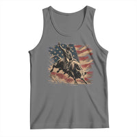 Patiotic Bull Rider Vintage Bull Riding Cowboy American Flag Tank Top