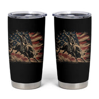 Patiotic Bull Rider Vintage Bull Riding Cowboy American Flag Tumbler Cup