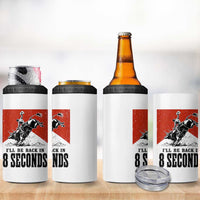 Funny Bull Rider 4 in 1 Can Cooler Tumbler I'll Be Back In 8 Seconds Bull Riding Rodeo