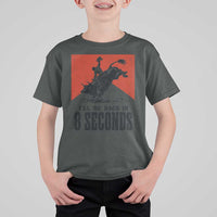 Funny Bull Rider T Shirt For Kid I'll Be Back In 8 Seconds Bull Riding Rodeo