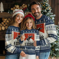 Funny Bull Rider Ugly Christmas Sweater I'll Be Back In 8 Seconds Bull Riding Rodeo