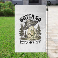 Funny Frog Alien Abduction Garden Flag Gotta Go Vibes Are Off UFO Forest