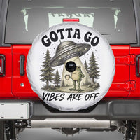 Funny Frog Alien Abduction Spare Tire Cover Gotta Go Vibes Are Off UFO Forest