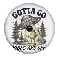 Funny Frog Alien Abduction Spare Tire Cover Gotta Go Vibes Are Off UFO Forest