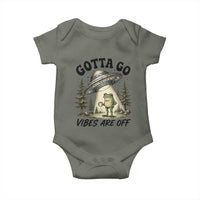 Funny Frog Alien Abduction Baby Onesie Gotta Go Vibes Are Off UFO Forest
