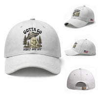 Funny Frog Alien Abduction Baseball Cap Gotta Go Vibes Are Off UFO Forest