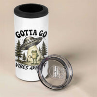 Funny Frog Alien Abduction 4 in 1 Can Cooler Tumbler Gotta Go Vibes Are Off UFO Forest