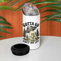 Funny Frog Alien Abduction 4 in 1 Can Cooler Tumbler Gotta Go Vibes Are Off UFO Forest