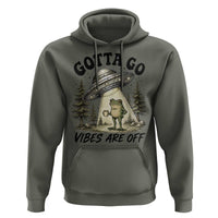 Funny Frog Alien Abduction Hoodie Gotta Go Vibes Are Off UFO Forest