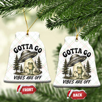 Funny Frog Alien Abduction Ceramic Ornament Gotta Go Vibes Are Off UFO Forest