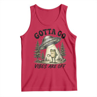 Funny Frog Alien Abduction Tank Top Gotta Go Vibes Are Off UFO Forest