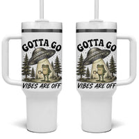 Funny Frog Alien Abduction Tumbler With Handle Gotta Go Vibes Are Off UFO Forest