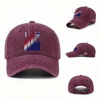 Cape Verde Flag Retro Sports Cabo Verdean Roots Washed Cotton Baseball Cap