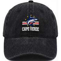 Vintage Cape Verde Shark Cabo Verdean Roots Washed Cotton Baseball Cap