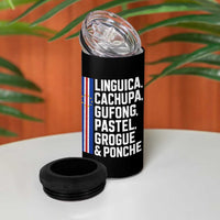 Cape Verde Cuisine 4 in 1 Can Cooler Tumbler Linguica Cachupa Gufong Cabo Verde Heritage