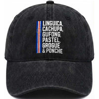 Cape Verde Cuisine Washed Cotton Baseball Cap Linguica Cachupa Gufong Cabo Verde Heritage