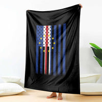 Half Cape Verdean Half American Throw Blanket Cabo Verdean Roots Vintage Cape Verde Flag
