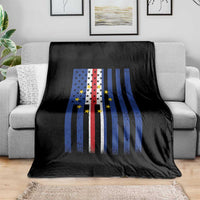 Half Cape Verdean Half American Throw Blanket Cabo Verdean Roots Vintage Cape Verde Flag