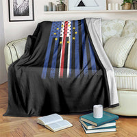 Half Cape Verdean Half American Throw Blanket Cabo Verdean Roots Vintage Cape Verde Flag