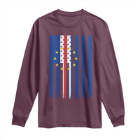 Half Cape Verdean Half American Long Sleeve Shirt Cabo Verdean Roots Vintage Cape Verde Flag