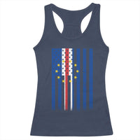 Half Cape Verdean Half American Racerback Tank Top Cabo Verdean Roots Vintage Cape Verde Flag