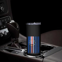 Half Cape Verdean Half American Skinny Tumbler Cabo Verdean Roots Vintage Cape Verde Flag