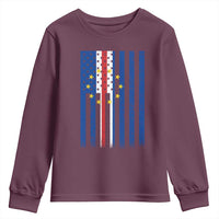 Half Cape Verdean Half American Youth Sweatshirt Cabo Verdean Roots Vintage Cape Verde Flag