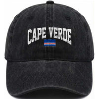 Cape Verde Sports Throwback Washed Cotton Baseball Cap Cabo Verdean Pride