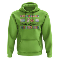 Special Education Teacher Hoodie Communication Looks Different For Everyone Autism Speech Therapy - Wonder Print Shop