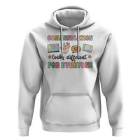Special Education Teacher Hoodie Communication Looks Different For Everyone Autism Speech Therapy - Wonder Print Shop
