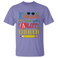 Funny Kindergarten Just Got A Lot Cooler T Shirt First Day Of School Sunglass Red Apple - Wonder Print Shop