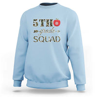 Funny Back To School Hunting Sweatshirt 5TH Grade Squad Camo Flag Apple Arrow - Wonder Print Shop