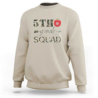 Funny Back To School Hunting Sweatshirt 5TH Grade Squad Camo Flag Apple Arrow - Wonder Print Shop