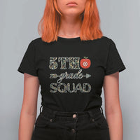 Funny Back To School Hunting T Shirt For Women 5TH Grade Squad Camo Flag Apple Arrow - Wonder Print Shop