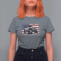 American Flag UTV Side By Side SXS Off Road Car T Shirt For Women - Wonder Print Shop
